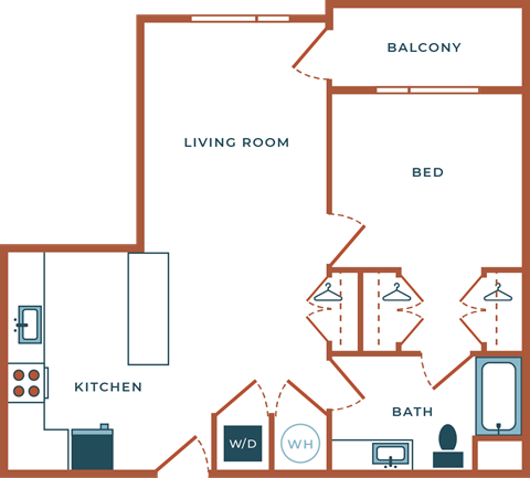Legacy at Fitz Aurora CO A04B One Bedroom 784 SF